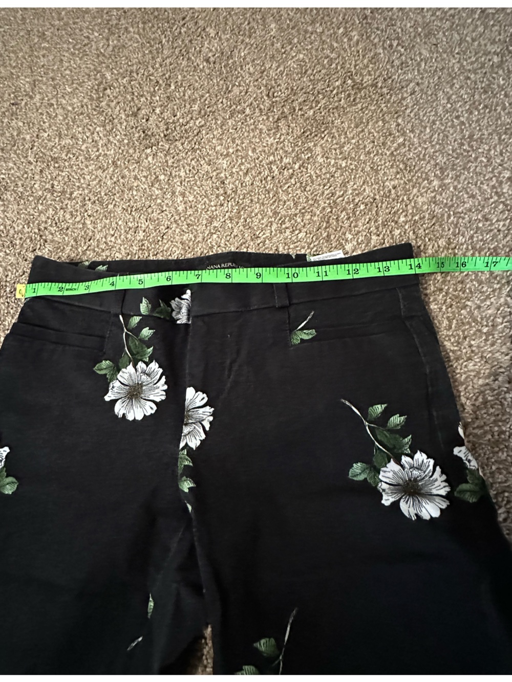 Banana Republic Floral Black Women's trousers/ dress pants size 2 petite - Picture 11 of 15